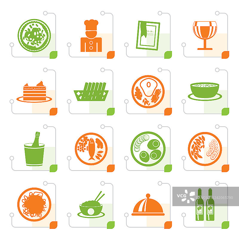 风格化的餐饮图标图片素材