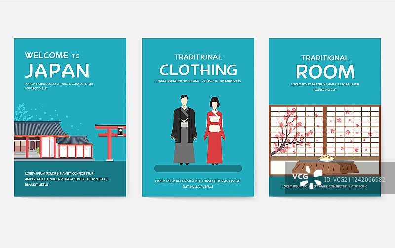 日本旅游概念装饰图案集图片素材