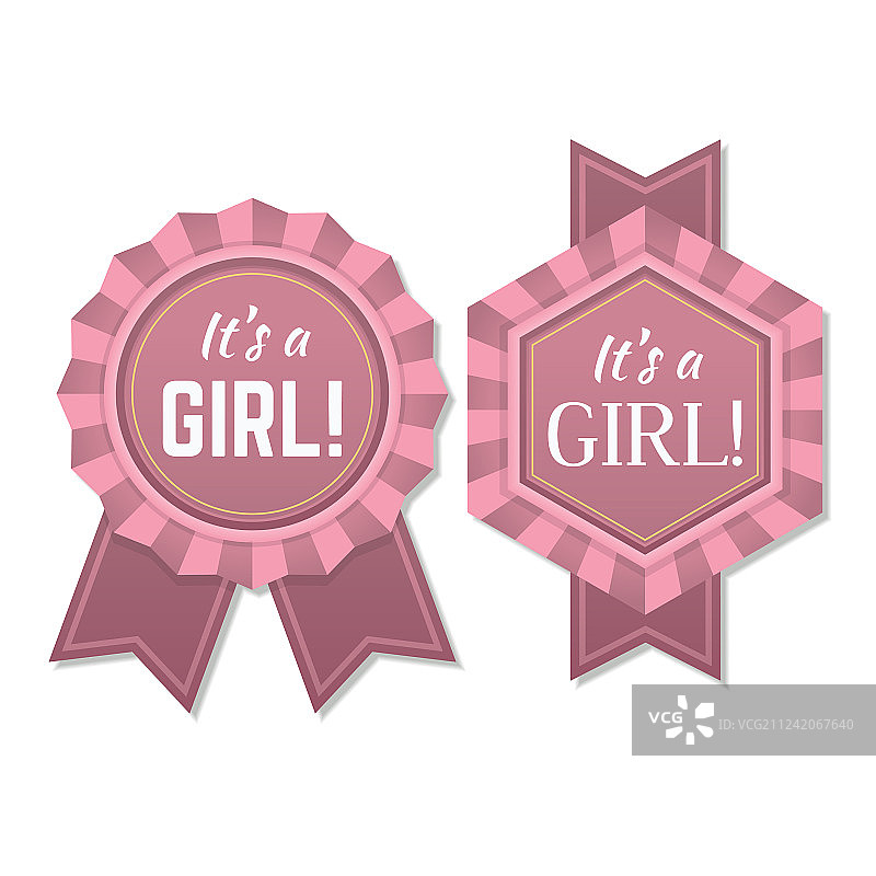 “是个女孩”婴儿标签或徽章图片素材