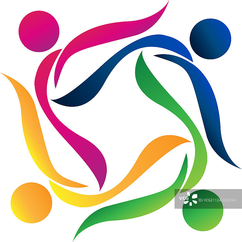 团队合作慈善人物标志图片素材