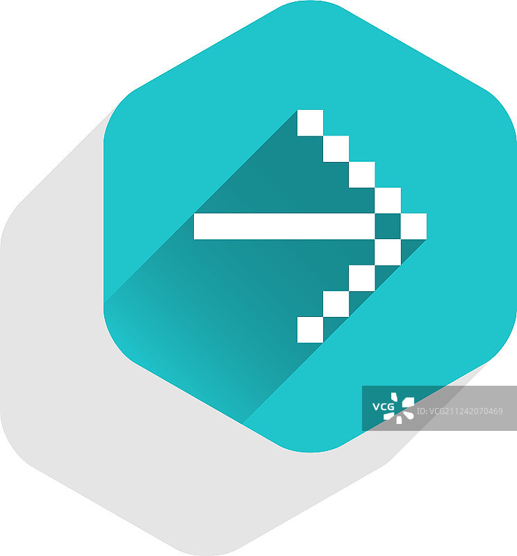 箭头符号数字显示六边形按钮图片素材