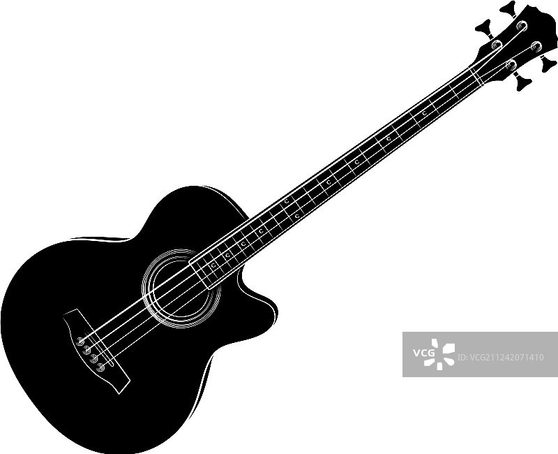 素描：贝斯吉他图片素材