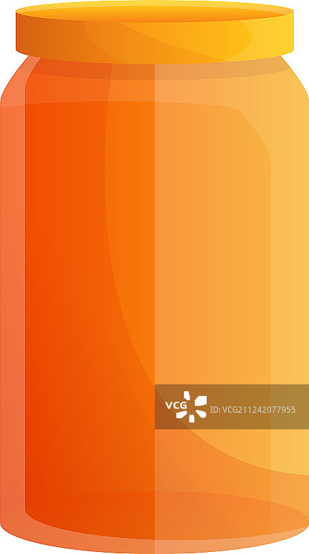 卡通风格的柿子酱罐子图标图片素材