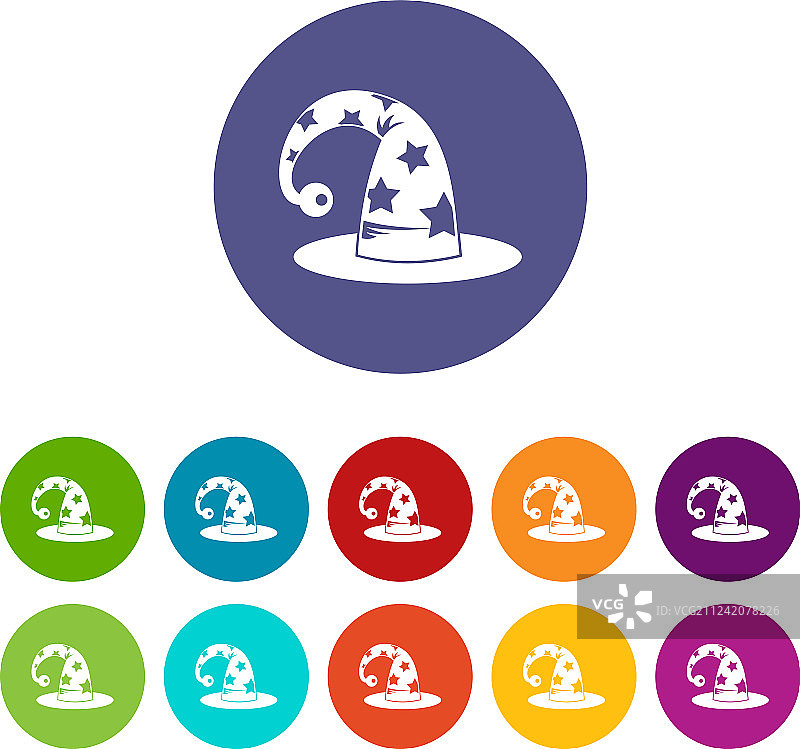 巫师帽图标集图片素材