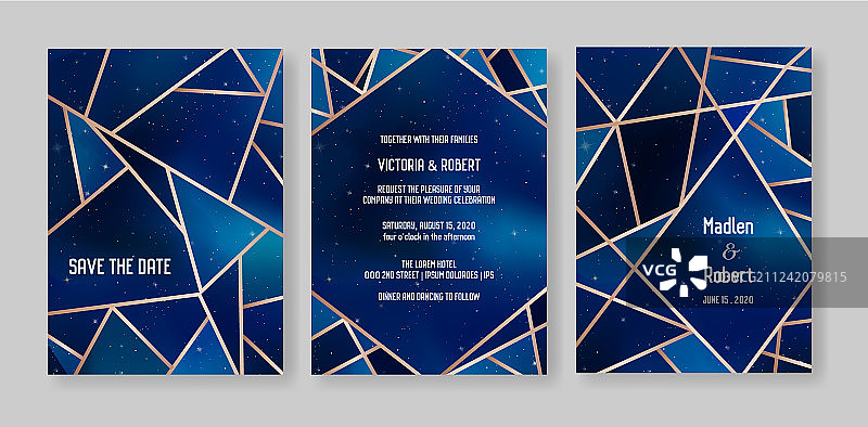 星夜天空主题婚礼请柬图片素材