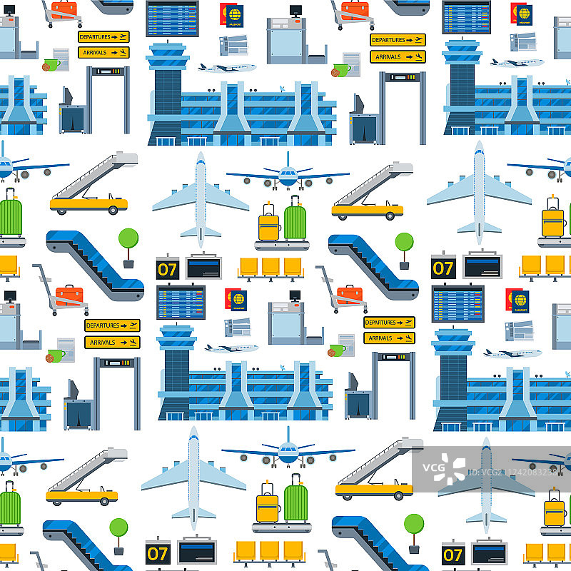航空无缝背景图案图片素材
