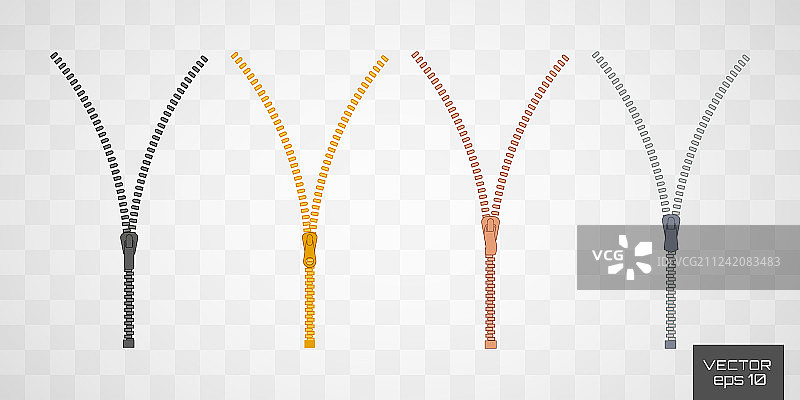 纽扣拉链扁平风格图片素材