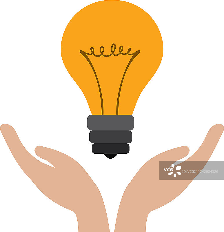 手托起灯泡，创意想法图片素材