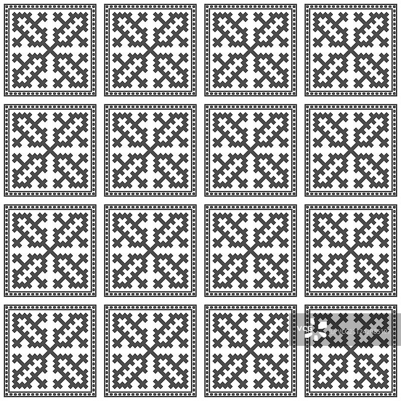 苗族图案无缝纹理灰色背景图片素材