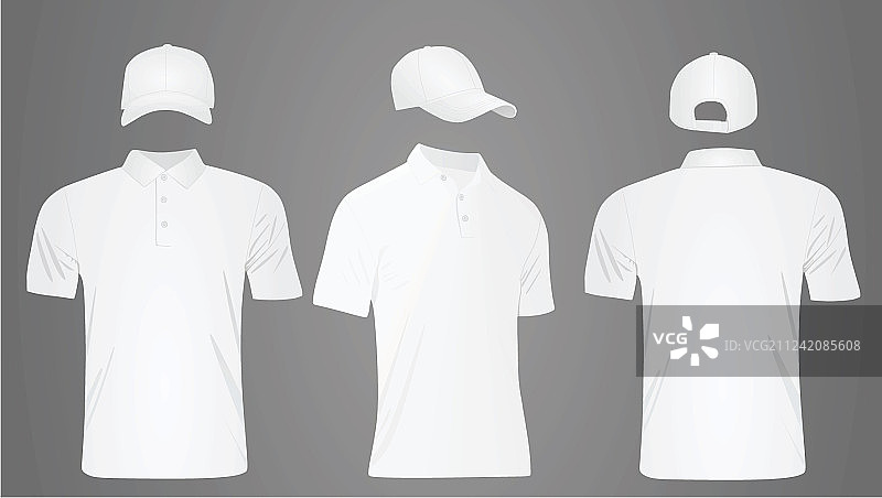 白色棒球帽和POLO衫图片素材