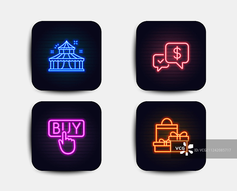 已收款购物和马戏团图标图片素材