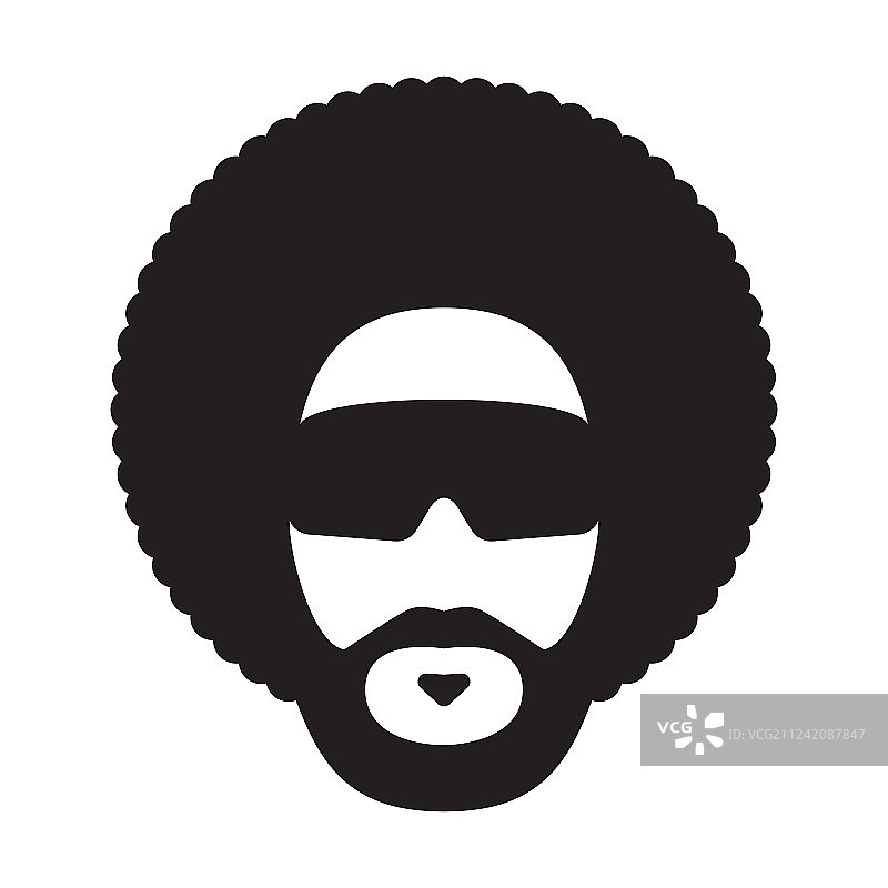 有爆炸头和太阳镜的非洲男人图片素材