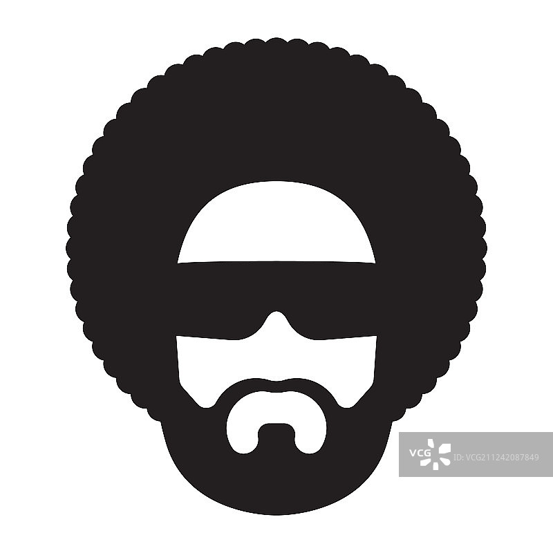 有爆炸头和太阳镜的非洲男人图片素材