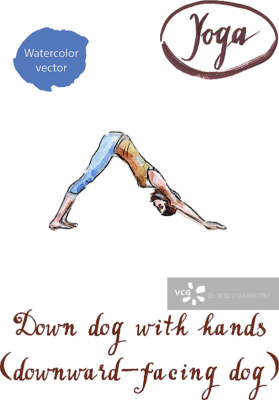 做瑜伽伸展运动的健康女人图片素材