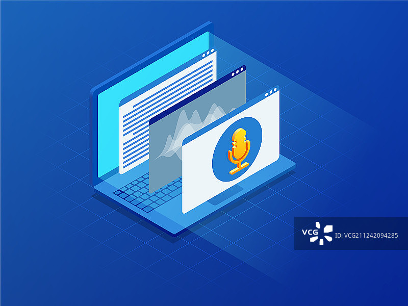 2.5D语音识别智能个人图片素材