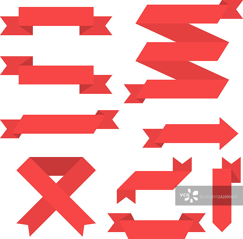 红色纸卷丝带banner图片素材