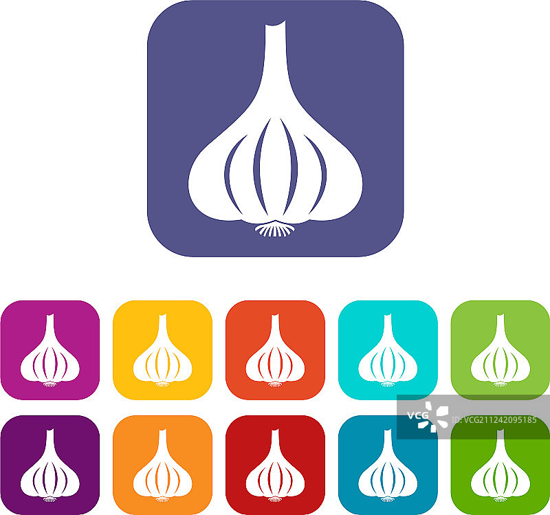 大蒜图标扁平化设计图片素材