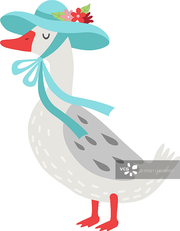 可爱的白色鹅卡通形象图片素材