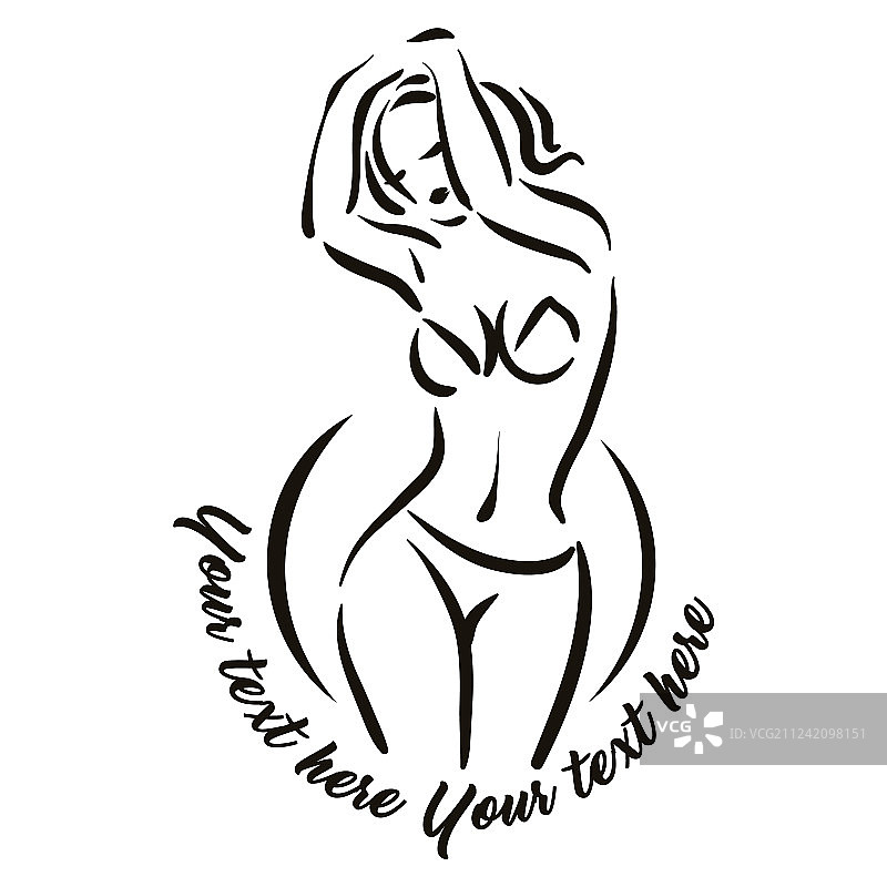 手绘女人体图片素材