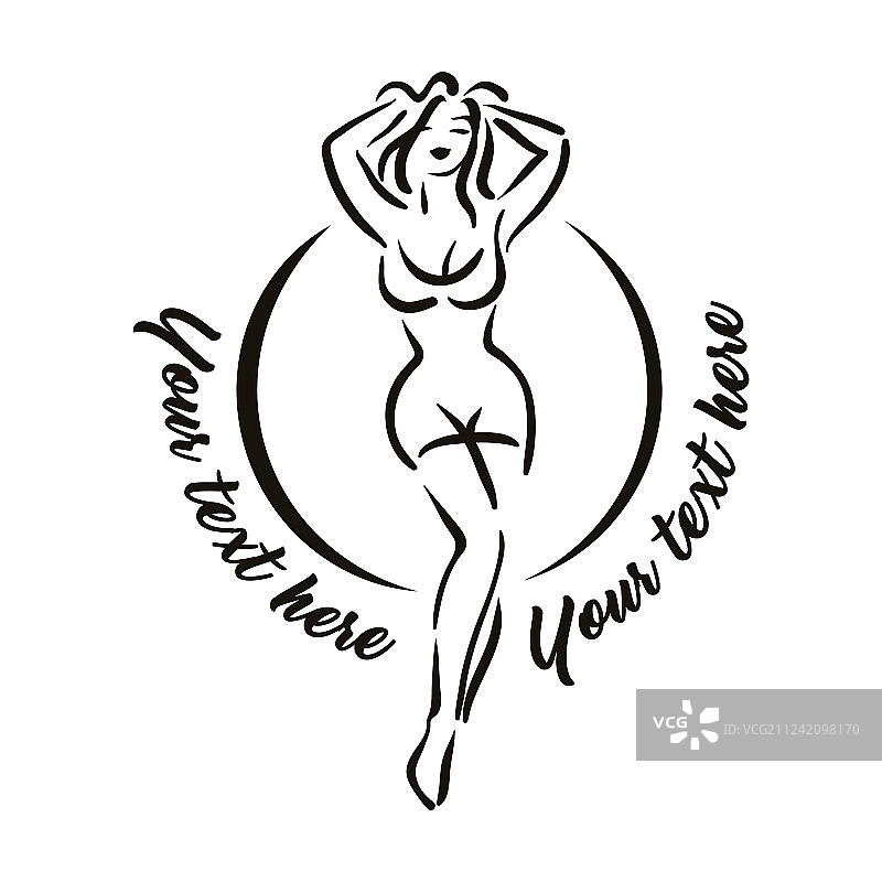 手绘女人体图片素材