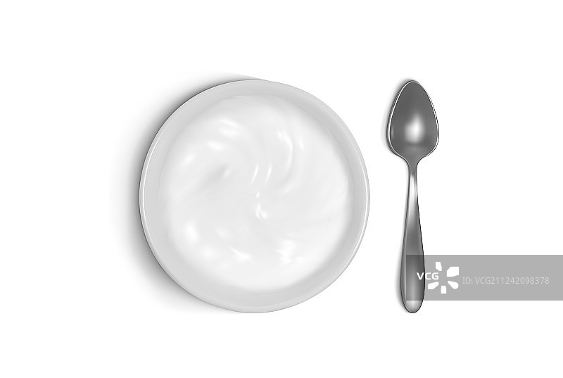 3D早餐勺子和盘子图片素材