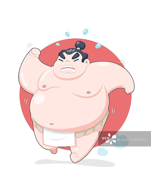 可爱风格的相扑跑步图片素材