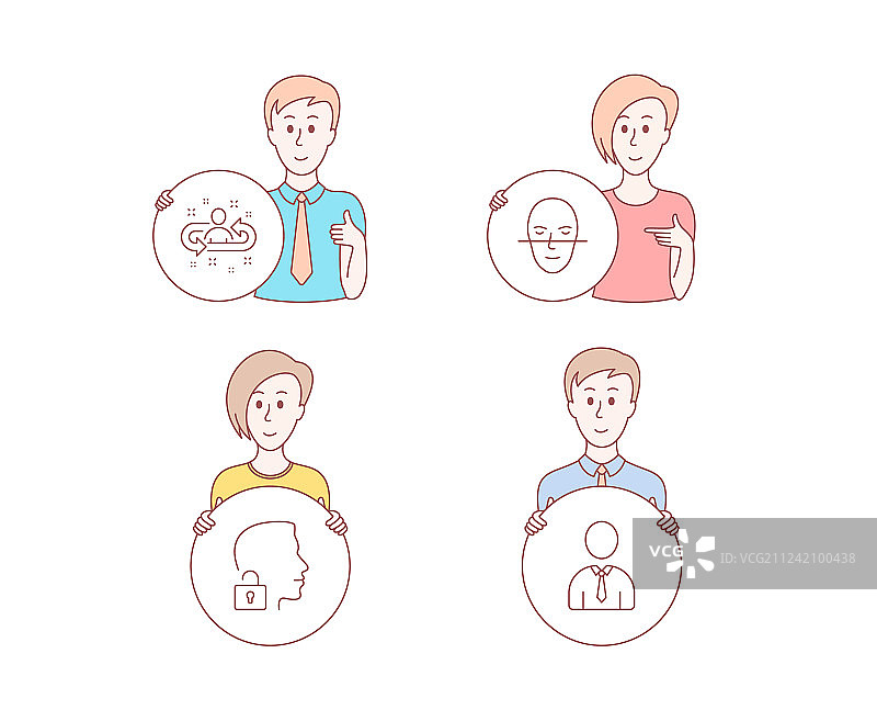 解锁系统人脸识别与招聘图片素材