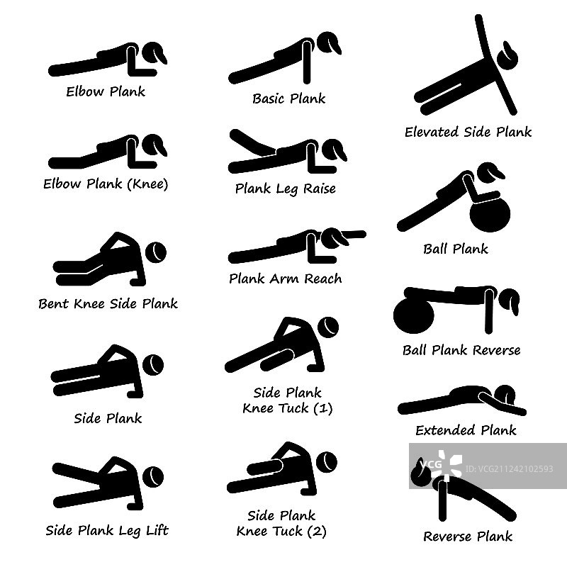 平板训练变化动作简笔画图片素材