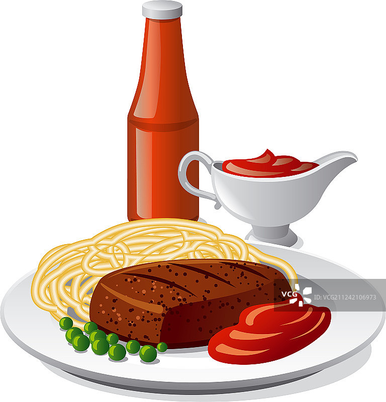 炸肉排意大利面图片素材