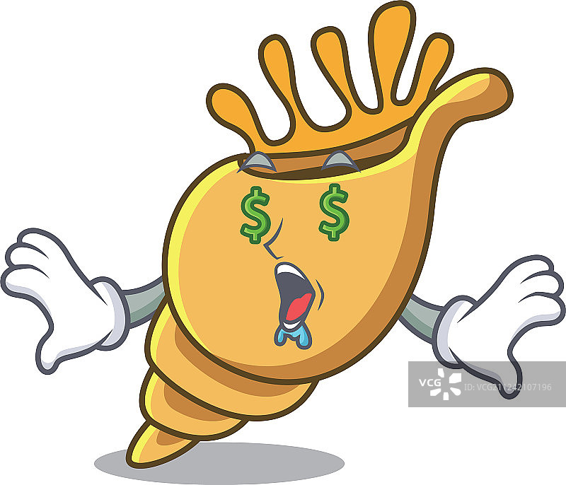 金钱眼奇异贝壳吉祥物卡通图片素材