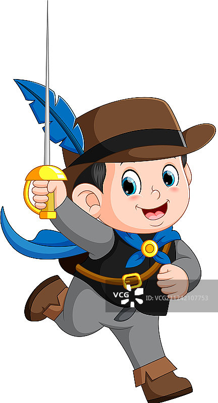 可爱的火枪手与剑图片素材