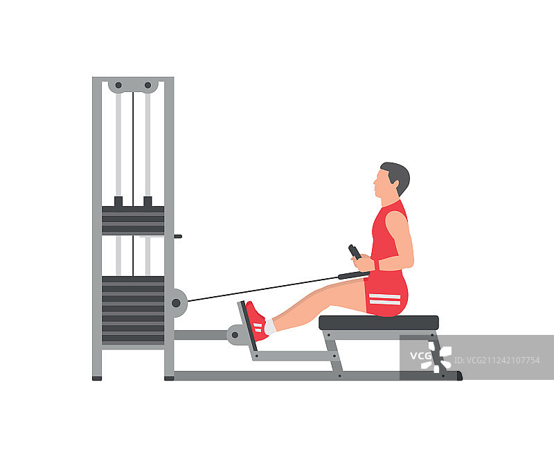 男人进行背部大重量锻炼图片素材