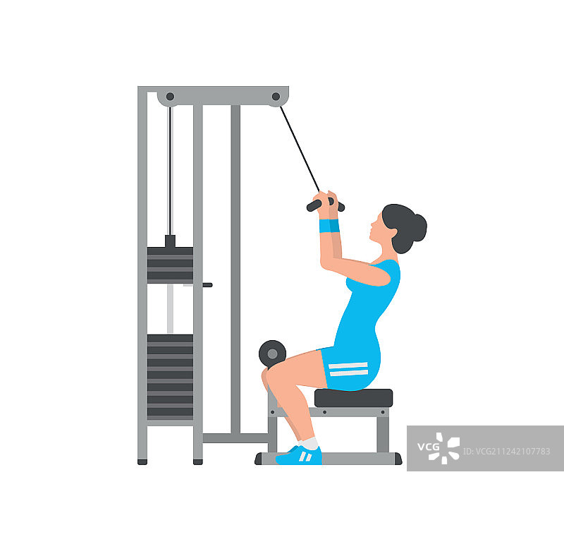 女人做背部负重运动图片素材