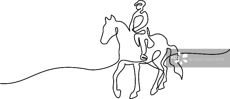 一笔画马标志图片素材