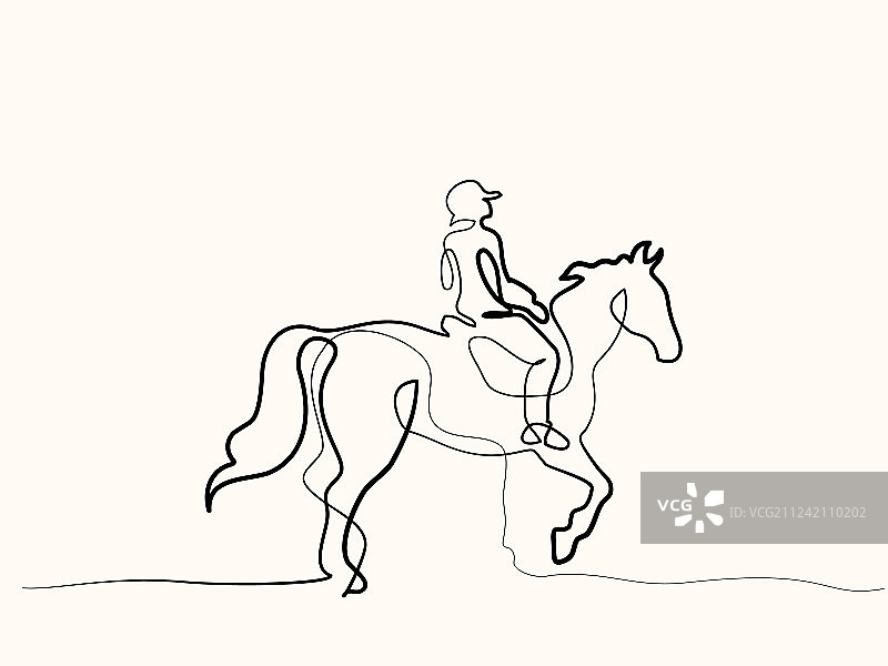 一笔画马标志图片素材