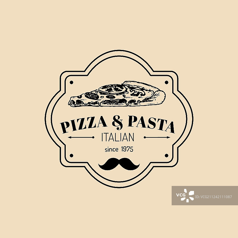 复古意大利美食logo图片素材