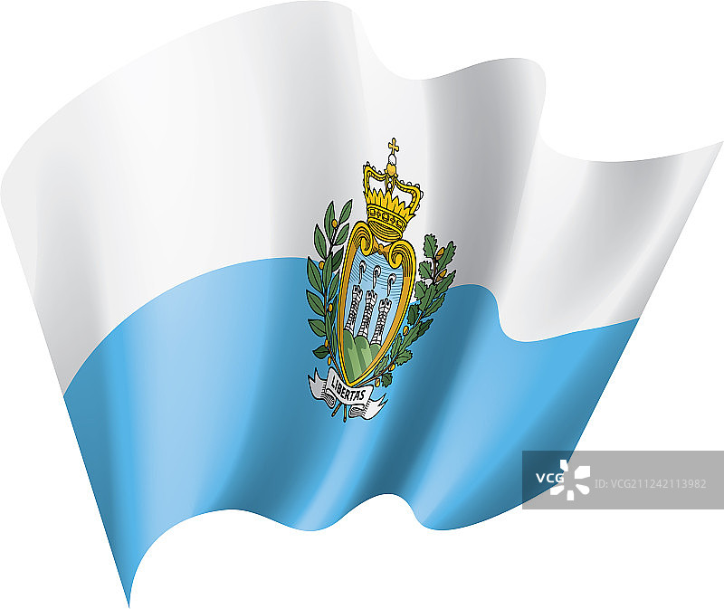 圣马力诺国旗上有白色图片素材