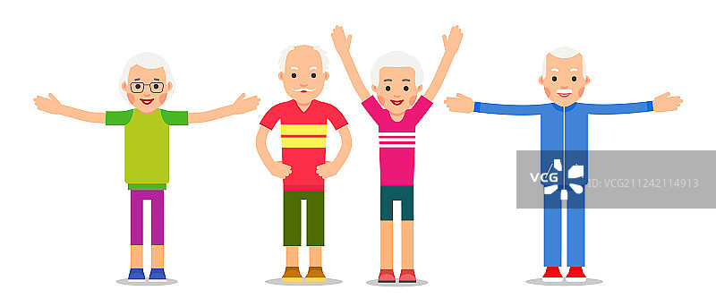 老年人群体做运动图片素材