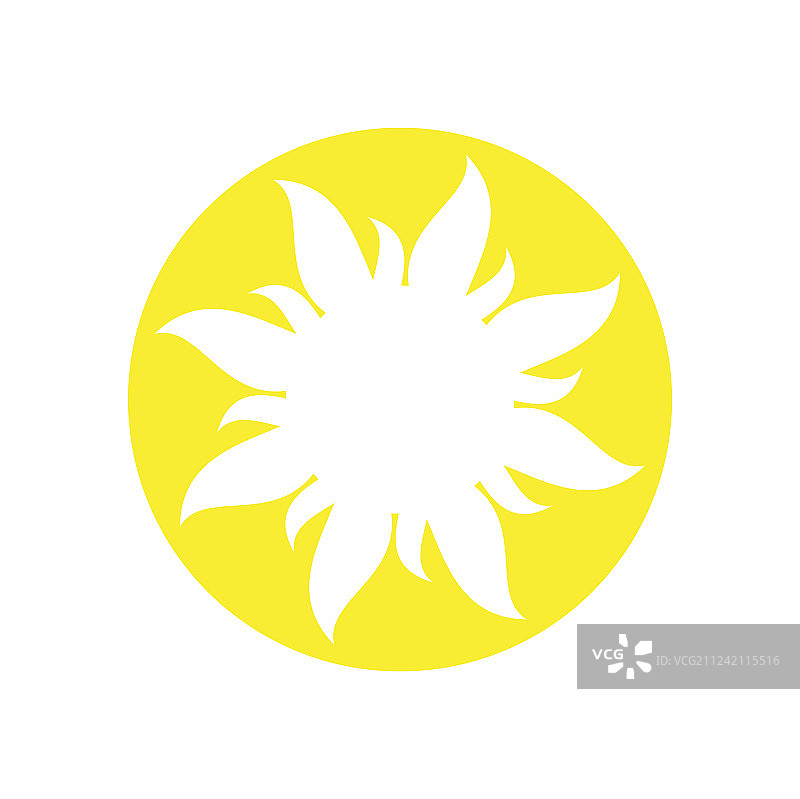 用于图形和网页的白色背景上的太阳图标图片素材