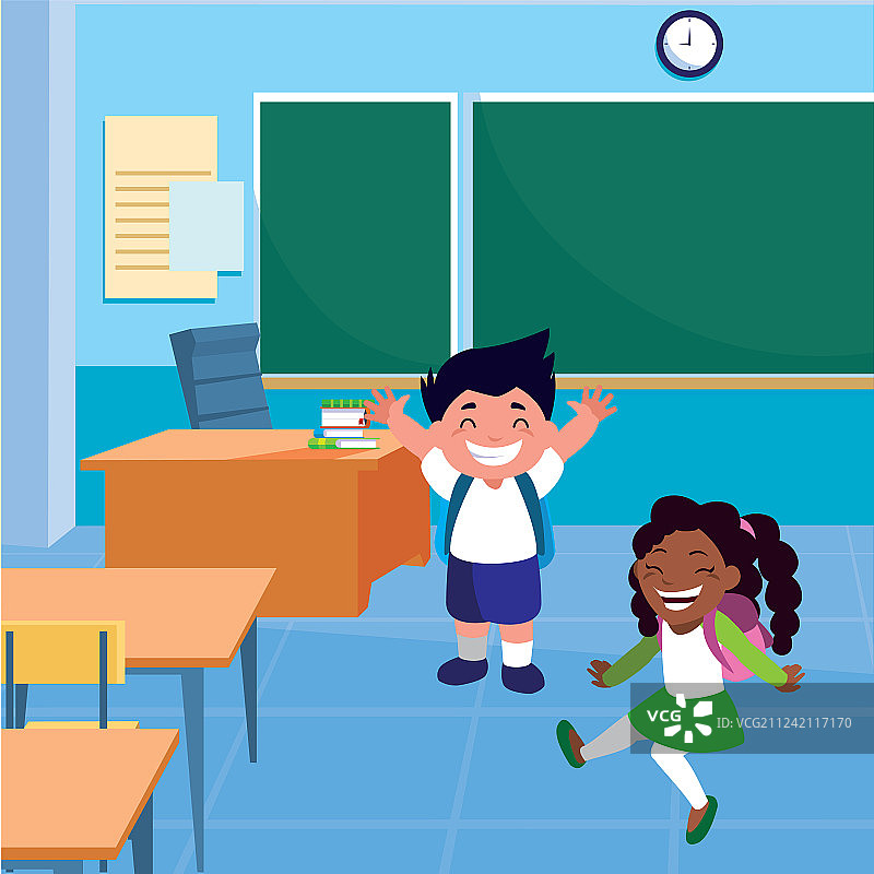 快乐的混血小学生图片素材