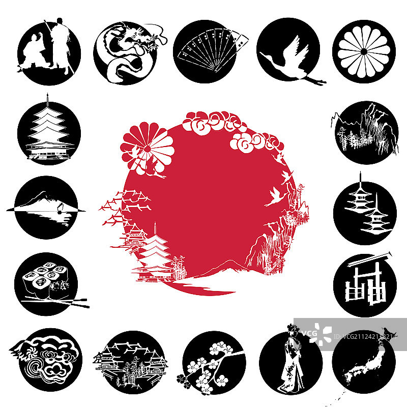 日式符号组合图片素材
