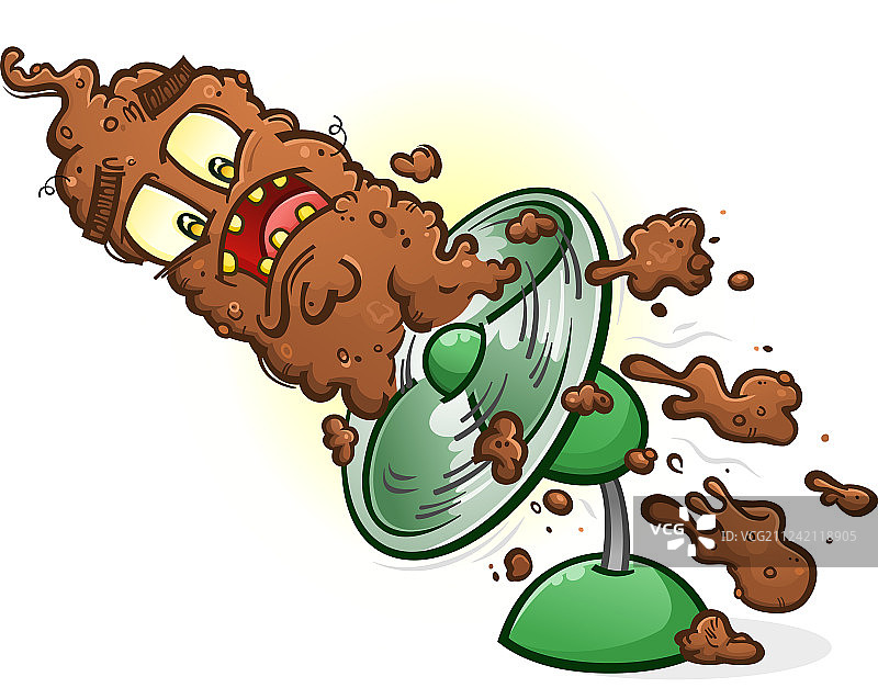 便便击中风扇卡通形象图片素材