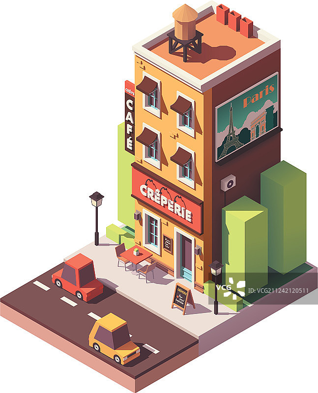 2.5D可丽饼餐厅图片素材