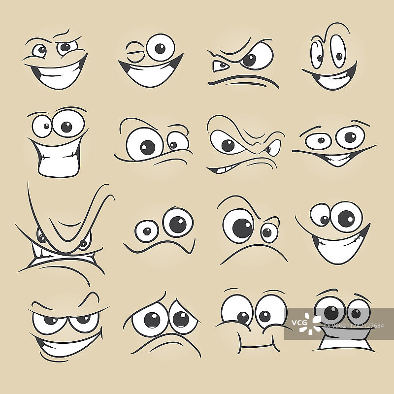卡通面孔合集图片素材