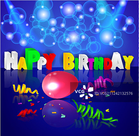 生日背景与彩色气球图片素材