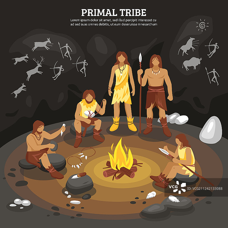 原始部落的人们图片素材