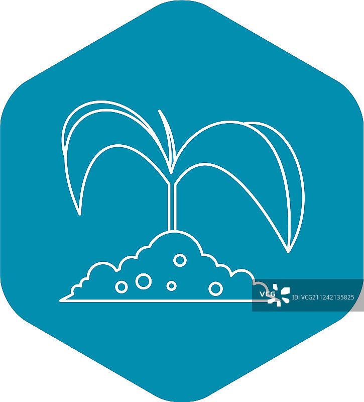 土壤中绿色幼苗图标轮廓样式图片素材