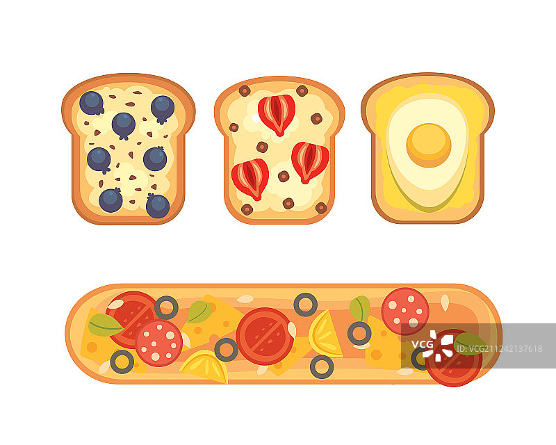 吐司和三明治早餐面包图片素材