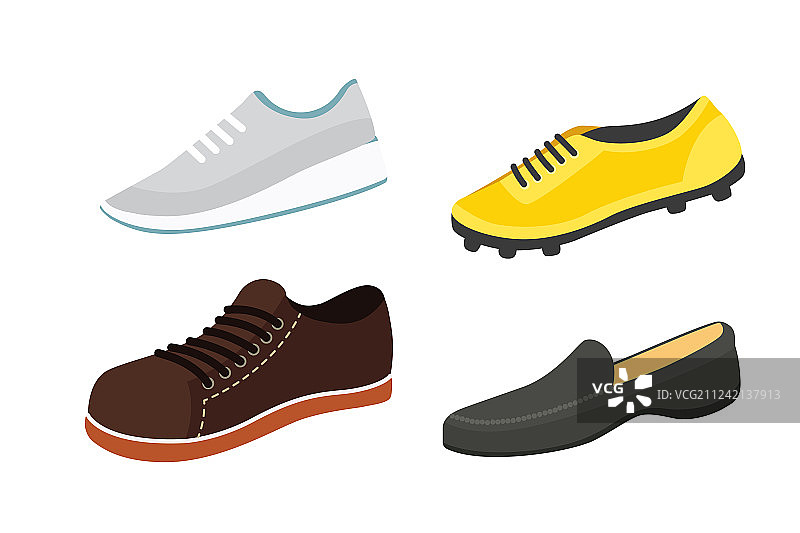 扁平风格的男士靴子图片素材