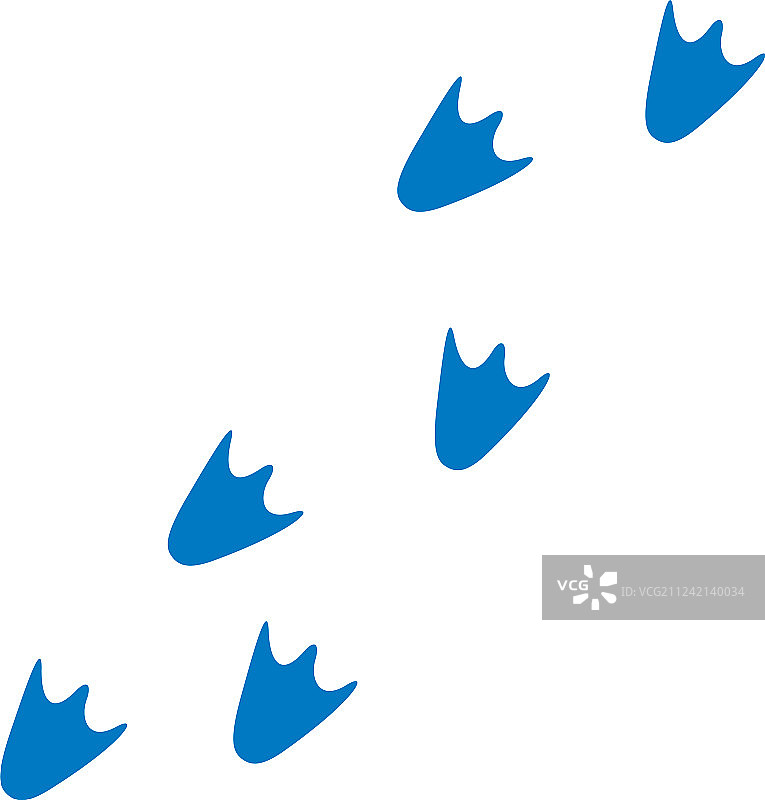 鸭子或企鹅的脚印图片素材